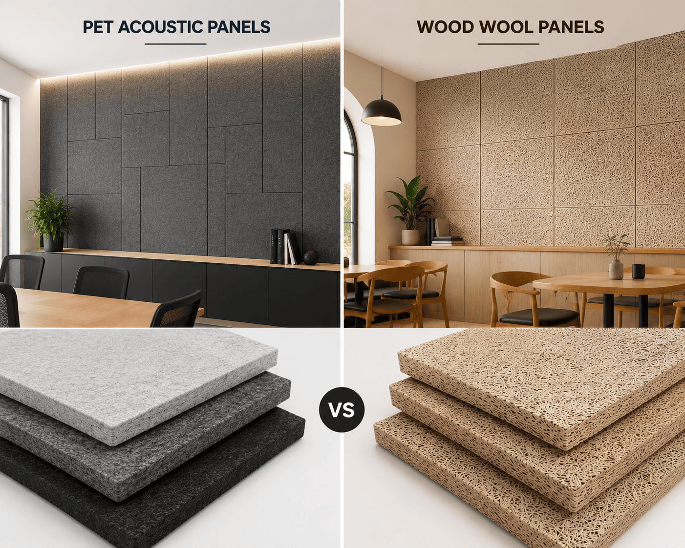 PET Acoustic Panels vs. Wood Wool Panels: Which One You Should Pick?