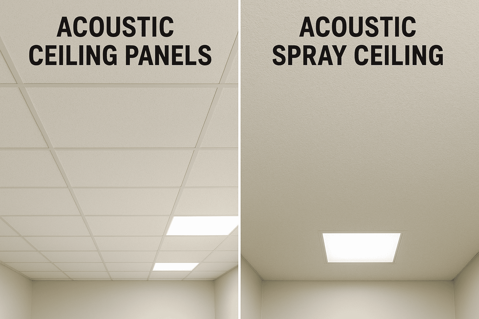 Acoustic Ceiling Panels vs. Acoustic Spray Ceiling: Here’s the Breakdown
