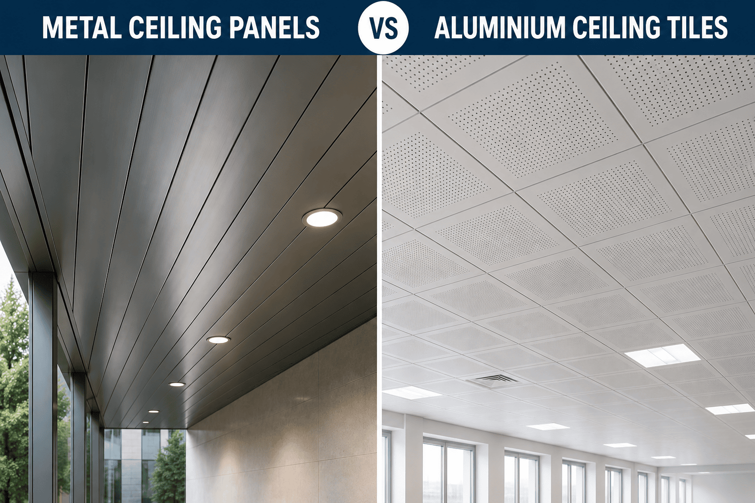 Metal Ceiling Panels vs Aluminium Ceiling Tiles: Everything you need to know before Buying